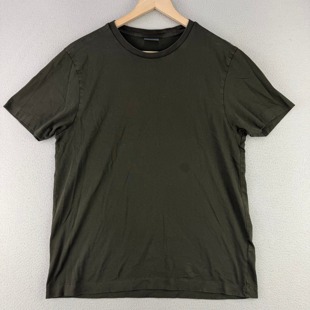 MARCH Supima Cotton T-Shirt Mens Medium Olive Green Crew Neck Tee Minimalist